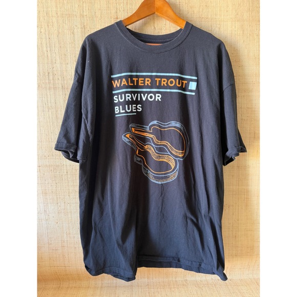 Hanes Other - Walter Trout Survivor Blues T-Shirt Mens 3XL Black Hanes Tagless Graphic Tee